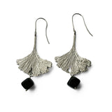 Silver Ginkgo Leaf Earrings