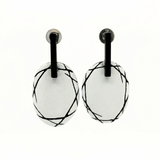 Scribbled Marked Enamel Bar Stud Earrings - No. 49