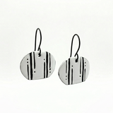 Line and Dot Marked Enamel Dome Earrings - No. 56