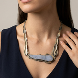 Blue Lace Agate Necklace - No. 25