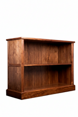 Satin walnut bookcase