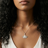 Silver Ginkgo Leaf Necklace