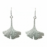 Silver Ginkgo Leaf Earrings