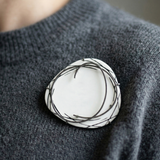 Enamel Scribble Marked Brooch