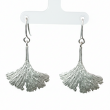 Silver Ginkgo Leaf Earrings