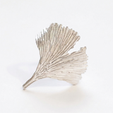 Silver Ginkgo Leaf Ring