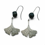 Silver Ginkgo Leaf Earrings