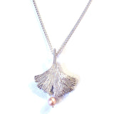 Silver Ginkgo Leaf Necklace