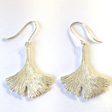 Silver Ginkgo Leaf Earrings