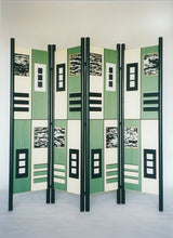 2. Bold I - hand-cut marquetry screen - stood concertina - Christine Meyer-Eaglestone