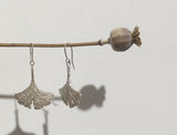 Silver Ginkgo Leaf Earrings