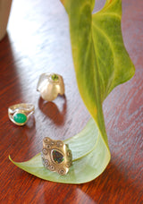 Silver Contour Ring with Chrysoprase