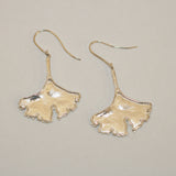 Silver Ginkgo Leaf Earrings