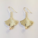Silver Ginkgo Leaf Earrings