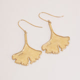 9ct Gold Ginkgo Leaf Earrings