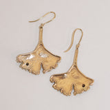 9ct Gold Ginkgo Leaf Earrings