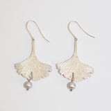 Silver Ginkgo Leaf Earrings