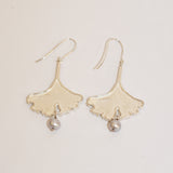 Silver Ginkgo Leaf Earrings