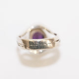 Silver Contour Ring with Large Amethyst