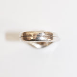 Silver Contour Ring with Small Amethyst
