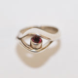 Silver Contour Ring with Pink Tourmaline