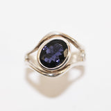 Silver Contour Ring with Iolite