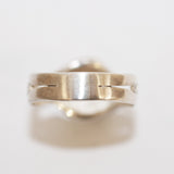 Silver Contour Ring with Chrysoprase
