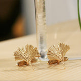 9ct Gold Ginkgo Leaf Cufflinks