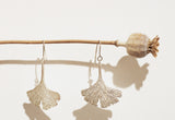 Silver Ginkgo Leaf Earrings