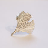 Silver Ginkgo Leaf Ring
