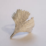 Silver Ginkgo Leaf Ring