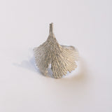 Silver Ginkgo Leaf Ring