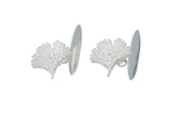 Small Silver Ginkgo Leaf Cufflinks