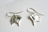 Small Silver Ginkgo Leaf Earrings- Studs or Drop