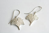 Small Silver Ginkgo Leaf Earrings- Studs or Drop