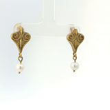 Pearl Scroll Earrings - No. 22
