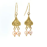 Pearl Scroll Earrings - No. 23