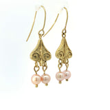 Pearl Scroll Earrings - No. 23