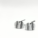 Line and Dot Marked Enamel Dome Earrings - No. 56