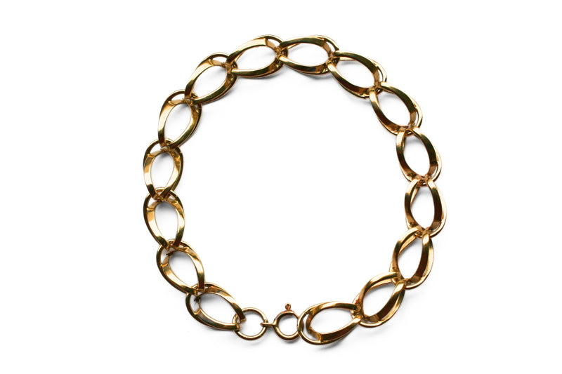 Gold Plain & Pearl Bracelet