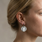 Line and Dot Marked Enamel Bar Stud Earrings - No. 57