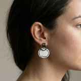 Enamel Scribble Marked Loop Earrings - No. 48