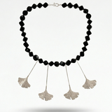 Ginkgo Leaf and Chalcedony Necklace