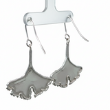 Silver Ginkgo Leaf Earrings