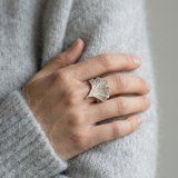 Silver Ginkgo Leaf Ring