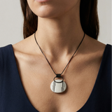Enamel Line & Dot Marked Pendant - No. 60