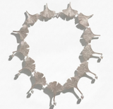 Full Silver Ginkgo Leaves Necklace with Drop Pearls
