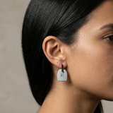 Dot Marked Enamel Bar Stud Earrings - No. 55