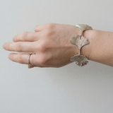 Silver Ginkgo Leaves Bracelet