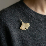 9ct Gold Ginkgo Leaf Brooch